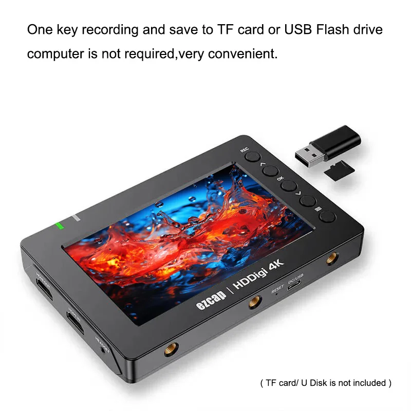 Grabación de reproducción 4K30, tarjeta de captura de vídeo HDMI, grabadora de juegos, compatible con micrófono, programación de mezcla de Audio, registro a tarjeta TF, unidad Flash en U - imagen 5