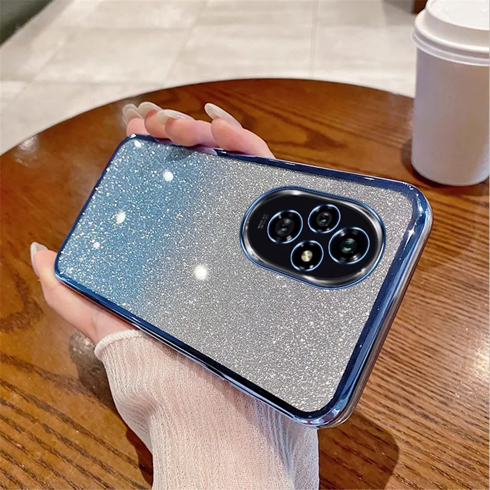 Honor 200 Pro gradiente brillo anillo soporte funda de teléfono para Honor 200 Lite 100 90 80 70 60 50 30 20 Pro SE cubierta trasera de silicona suave - imagen 5