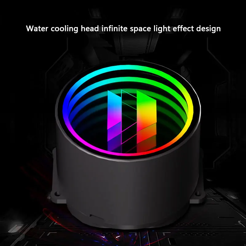 UPSIREN Poseidon espejo 360 360MM todo en uno refrigeración por agua espejo infinito diseño de cabeza fría ARGB PWM ventiladores soporte LGA1700 AMD AM - imagen 2