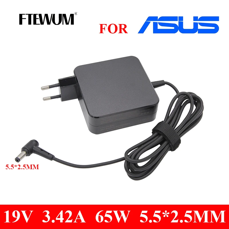 FTEWUM-cargador de corriente alterna para ordenador portátil, adaptador de corriente continua para ASUS x450, X550C, x550v, w519L, x751, Y481C, 19V, 3.42A, 65W, 5,5x2,5mm, ADP-65DW - imagen 2