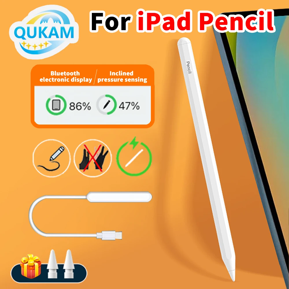 Lápiz óptico de carga inalámbrica 2025 para Apple Pencil para iPad Air 4 5 Pro 11 12,9 Mini 6 iPad Pen Palm Rejection accesorios para iPad - imagen 2