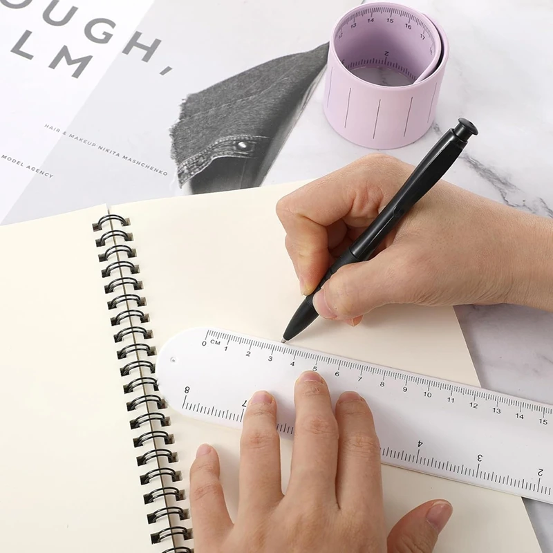 Bloc de notas portátil superior, pulsera de notas de silicona con regla, Bloc de notas de muñeca borrable con recordatorio de enfermera con bolígrafo y borrador - imagen 4