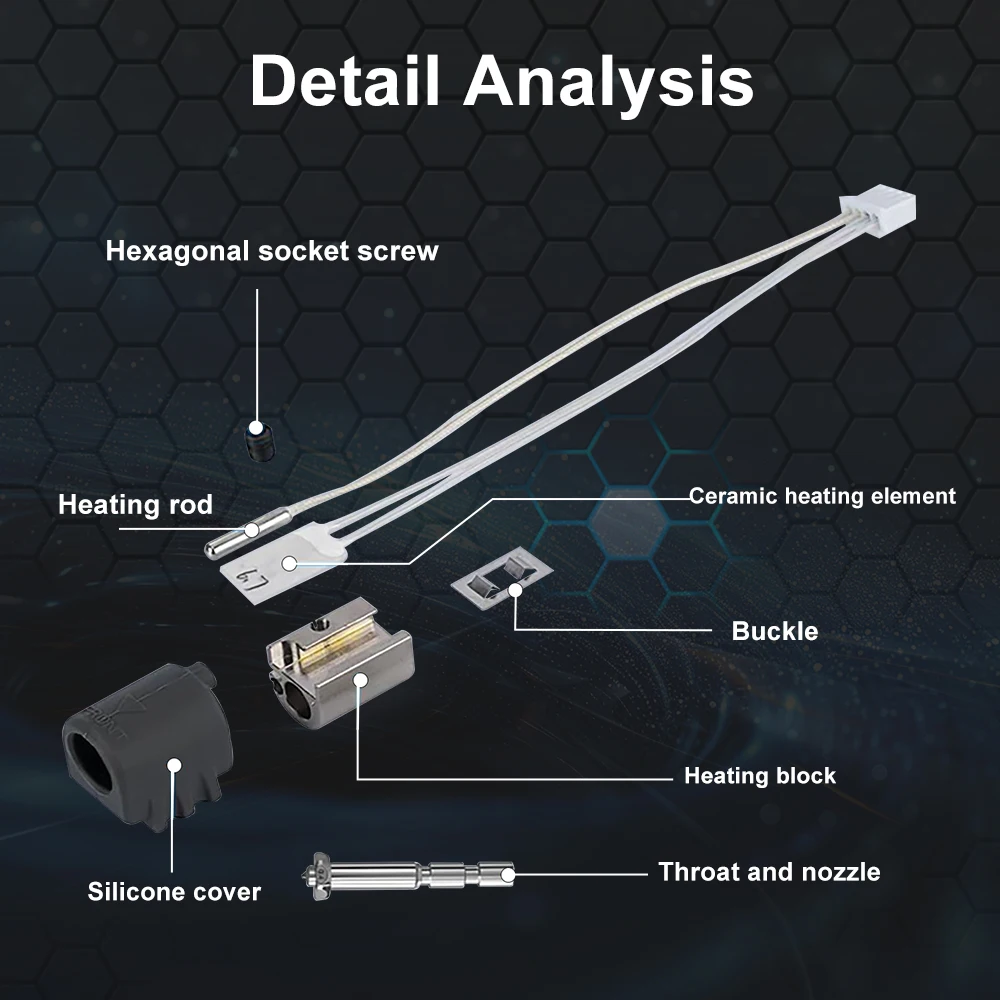 Kit Hotend para Anycubic Kobra 3 Max, boquilla bimetálica integrada de acero endurecido, componente de calefacción de cerámica, reemplazo de impresora 3D - imagen 5