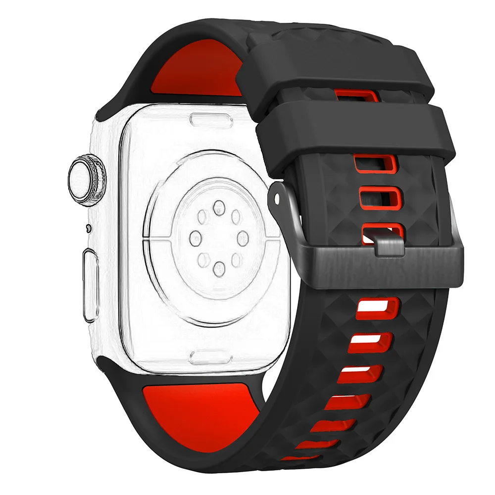 Correa de silicona para Apple Watch S10 49mm 46mm 45mm 44mm 42mm Serie 10 9 8 7 6 5 SE para Apple Watch Ultra 2 pulsera de 49mm - imagen 4