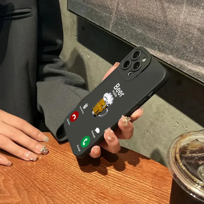 Funda de teléfono para Samsung Galaxy S24 S23 Ultra S22 Plus S21 FE A14 A15 A34 A35 A54 A33 A52 A53 divertida llamada de cerveza funda suave de silicona - imagen 5