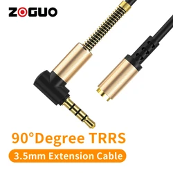 ZOGUO HIFI Cable Auxiliar 3,5 mm con Micrófono Codo 90 para Xiaomi