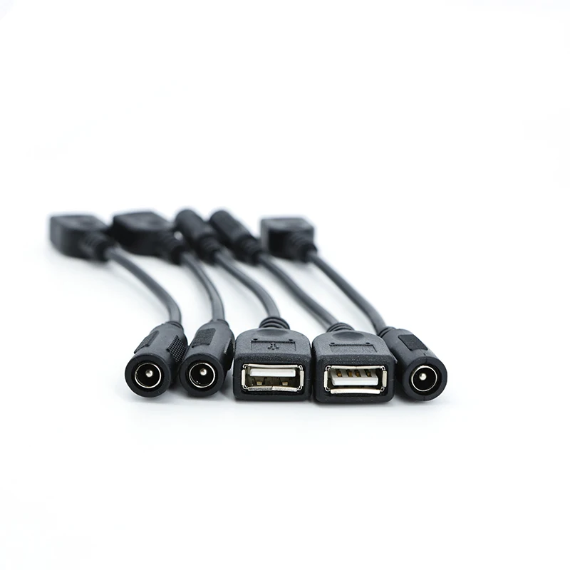 DC hembra 5,5x2,1 a USB 2,0 Cables hembra 5521 conector de alimentación 5,5x2,1 adaptador 5V convertidor de cable de carga - imagen 2