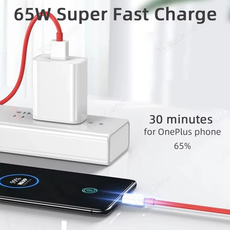 Para Oneplus 65W Cable de carga súper rápido USB A tipo C Cable de carga para One Plus 11 10t Nord CE 4 10 Ace 3 Pro Huawei iPhone15 - imagen 5