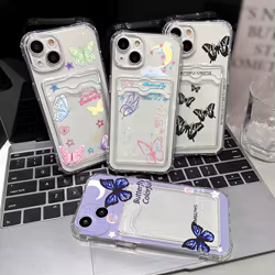 Funda de mariposa de silicona para Xiaomi Redmi 14C Note 13 Pro 5G 12 11 10 9 8 13C 12C 10C 9T 9C 9A 10s 9s 11s Funda con tarjetero