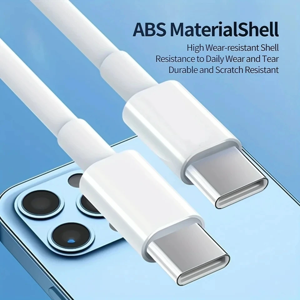 Cable Dual USB-C 100W PD de carga rápida tipo C a tipo C para iPhone 15 Plus 16 Pro Max Samsung Cable de datos de cargador rápido con caja - imagen 2