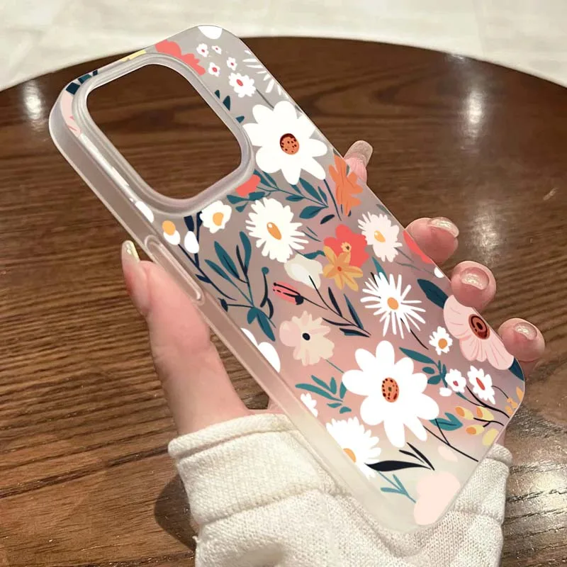 Funda de teléfono esmerilada con Margarita blanca y azul para iPhone 16, funda para iPhone 15 11 12 13 14 16 Pro Max X XR XS Max 14 15 7 8 Plus SE2 - imagen 4