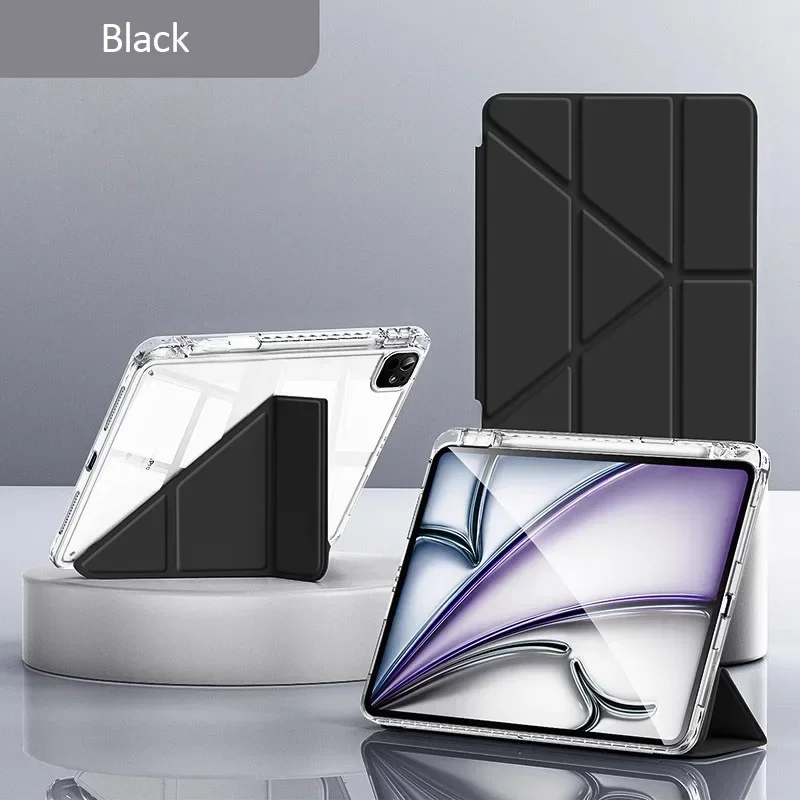 Funda transparente para tableta plegable para iPad Air 6, 10. a generación, 10,2, 7, 8, 9, a generación, Air 2, 3, 4, 5, 6, con estuche para lápices - imagen 3