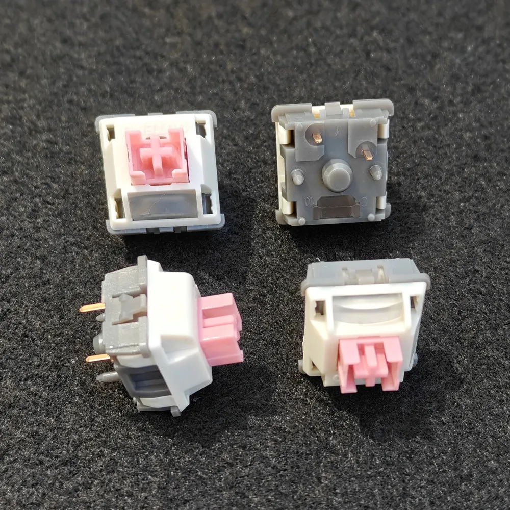 Outemu-interruptor de mariposa rosa, interruptores lineales silenciosos de intercambio en caliente de 5 pines con lubricación de tuberías de luz para teclado mecánico - imagen 3