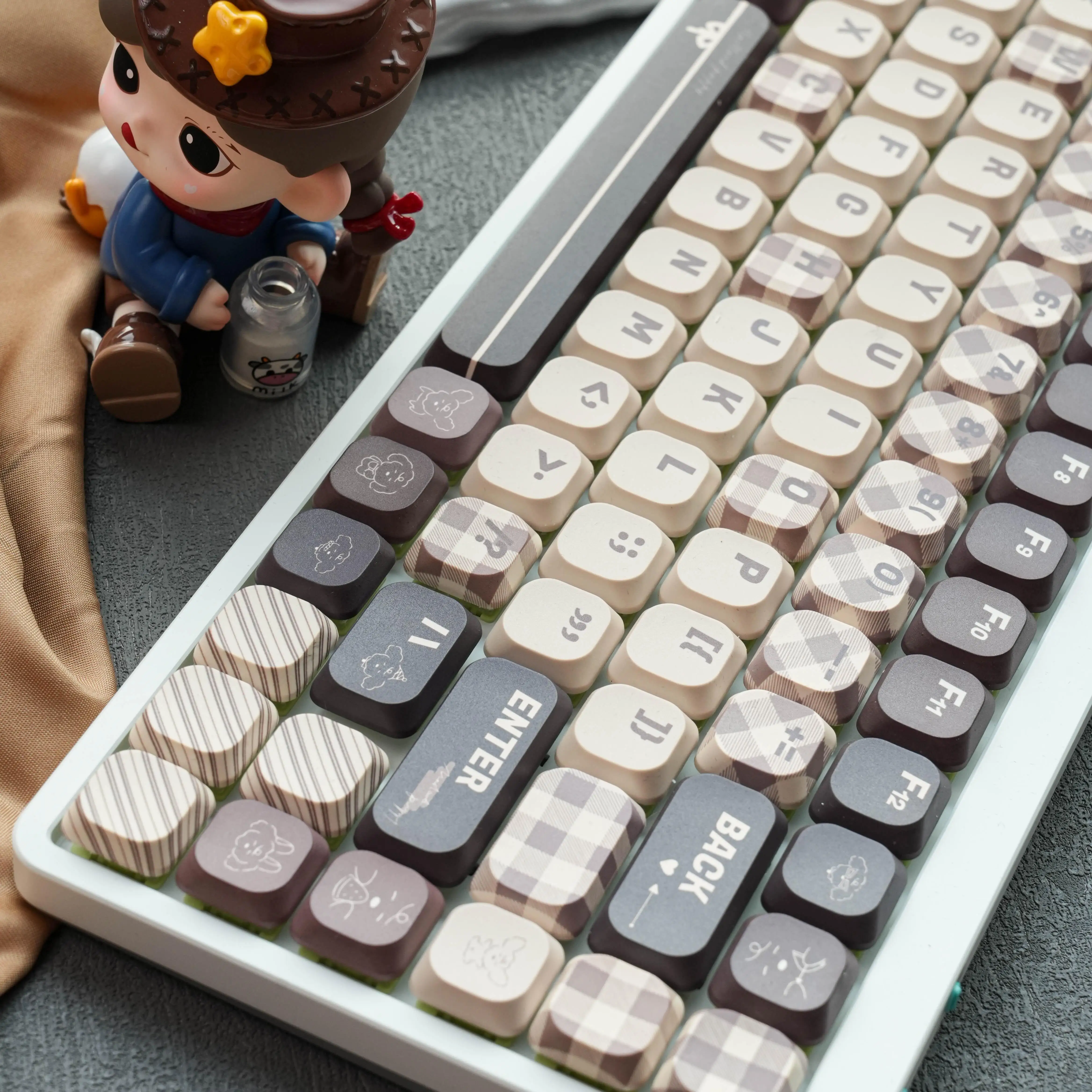 Teclas de perfil bajo de 5MM Maillard Puppy 120 teclas ADA Keycap PBT para interruptor MX 60% 65% 75% tapa de teclado mecánico para jugadores - imagen 3