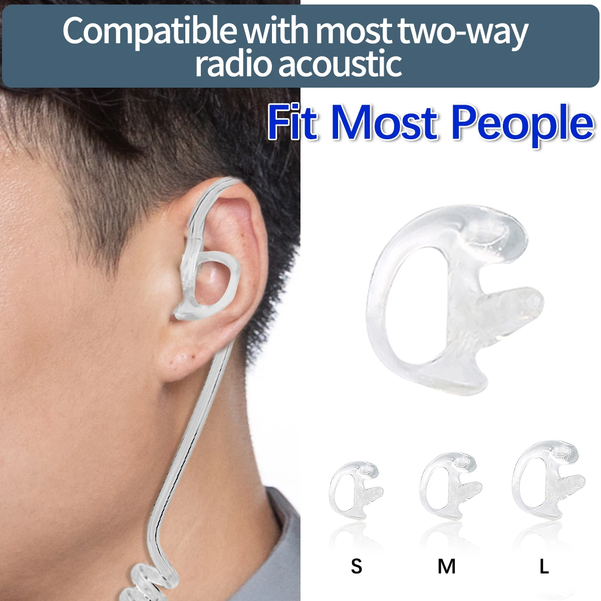 ABBREE-tapón para los oídos de silicona suave, repuesto para Walkie Talkie, tubo de bobina acústica, auricular - imagen 5