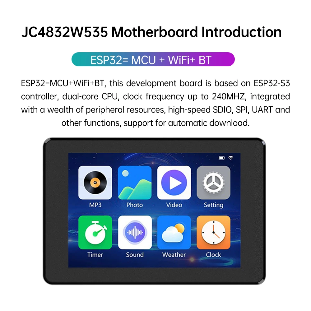 320x480 LED RGB 65K pantalla táctil capacitiva TFT de 3,5 pulgadas ESP32-S3 WIFI Bluetooth Placa de desarrollo AXS15231B Chip controlador - imagen 2