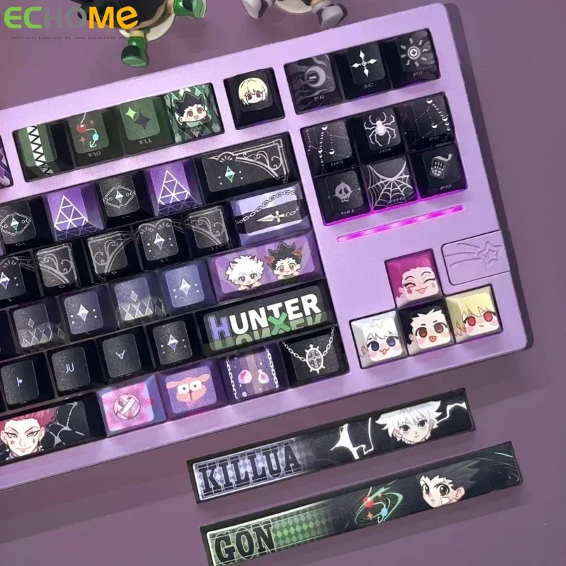 Hunter x Hunter Keycaps personalizado PBT MOA/cereza perfil Keycap lindo púrpura dibujos animados Anime punto tapa de llave tallado lateral para teclado - imagen 4