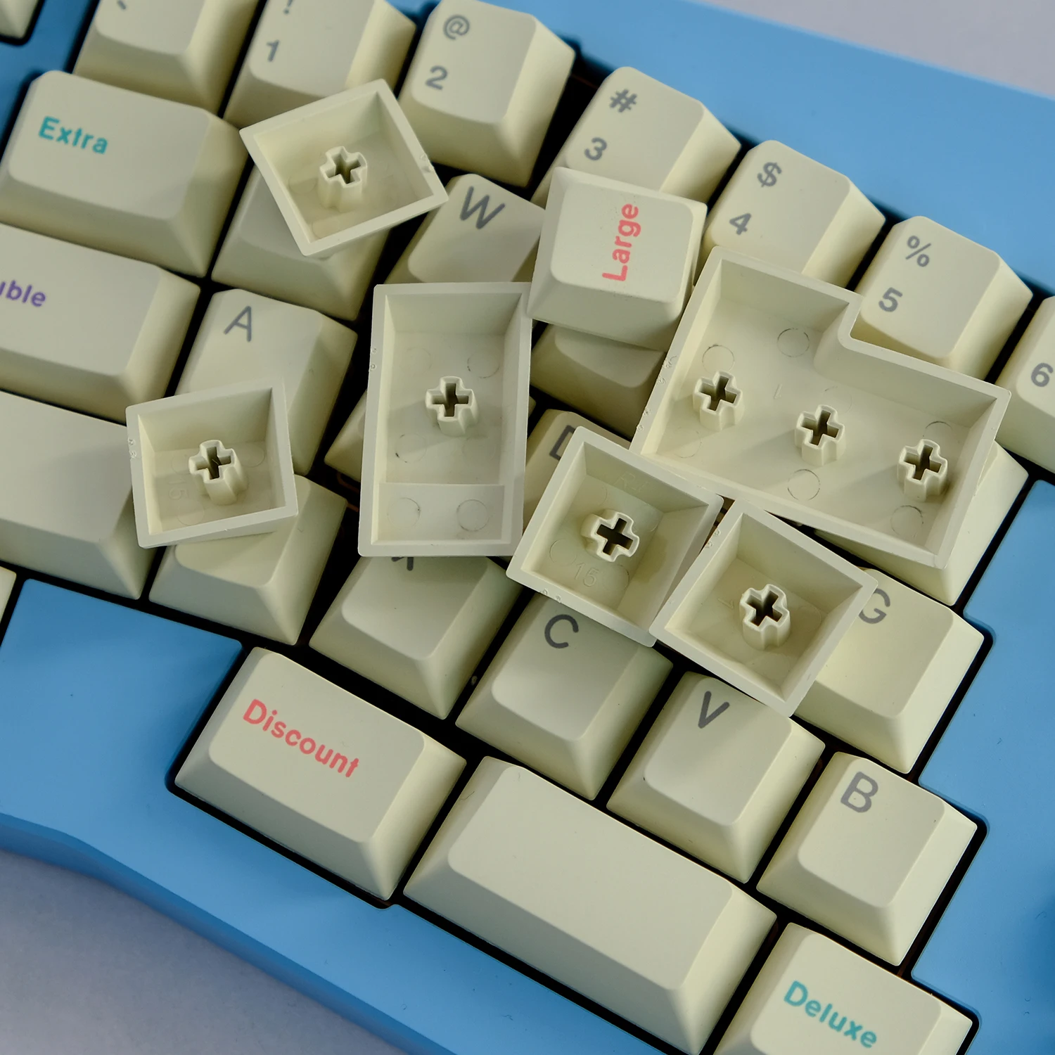 Juego de teclas GMK Fro.yo de 159 teclas, teclas de sublimación de tinte PBT para teclado mecánico Cherry MX Switch 2.25U 2.75U, espacio divisor - imagen 4