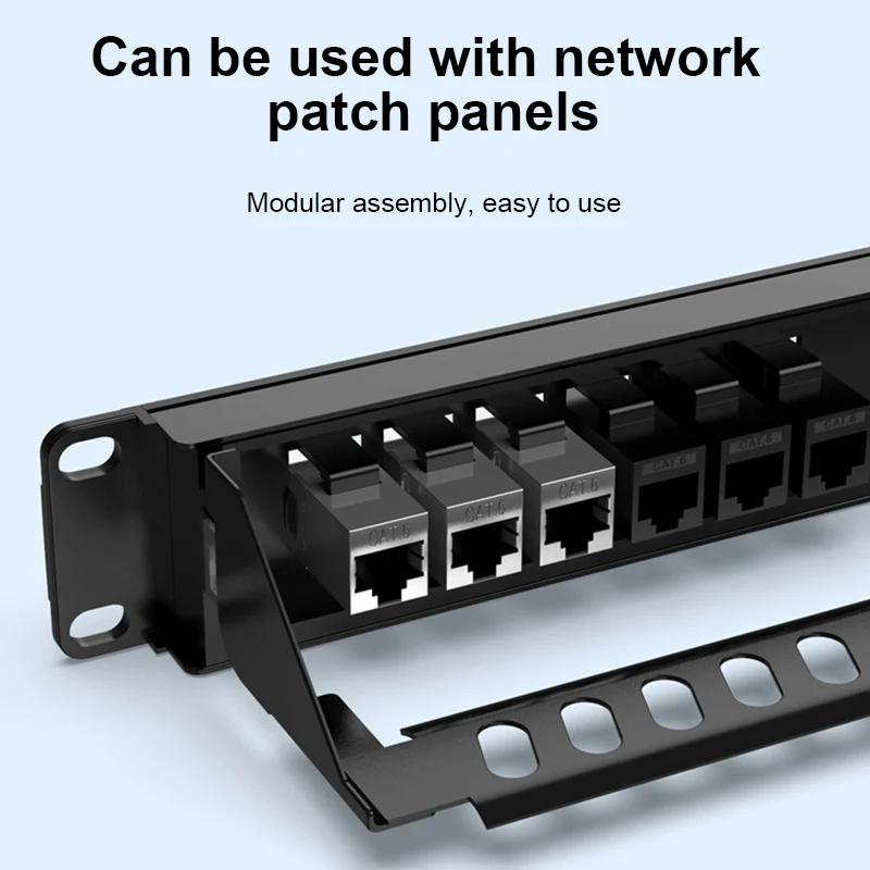 Acoplador de conector Keystone CAT6 blindado RJ45, conector STP en línea, acopladores adaptadores de módulo Keystone - imagen 4