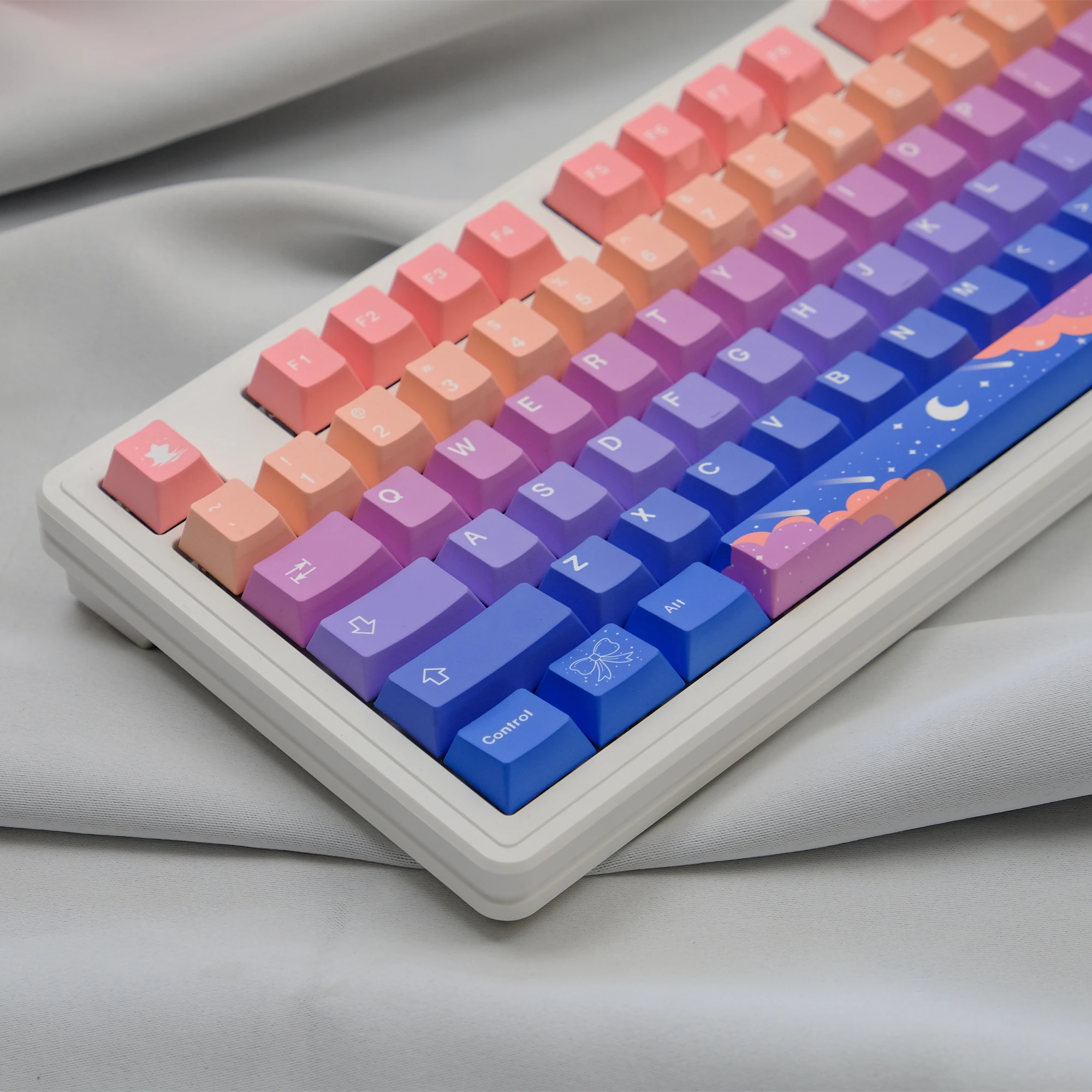 GMK-teclas de estrella y Luna, 129 teclas, perfil de cereza, PBT, subcama de tinte, para teclado mecánico MX Wooting GH60 61 67 68 75 84 98 - imagen 3