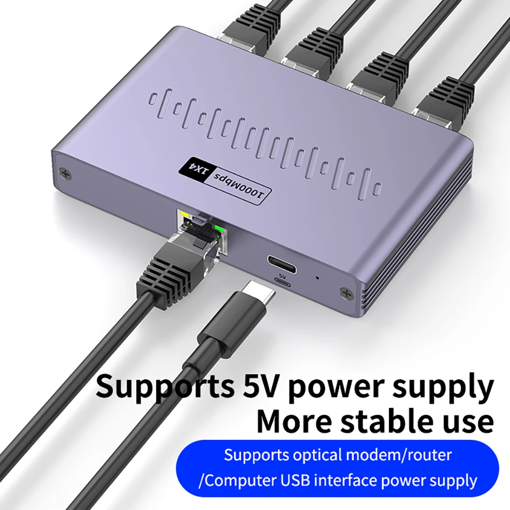 Divisor Ethernet de 1000Mbps Gigabit RJ45 LAN Internet 1 en 4 salida/1 en 2 salidas acoplador de extensión para PC portátil enrutador TV Box - imagen 5