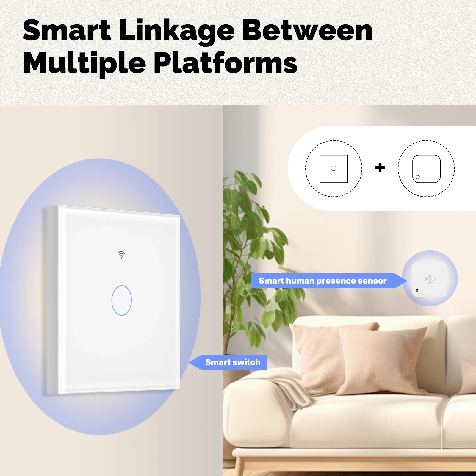 MOES Matter Tuya WiFi interruptor de luz inteligente Control táctil de vidrio cable neutro ignífugo requerido con Alexa Google Home HomeKit - imagen 3