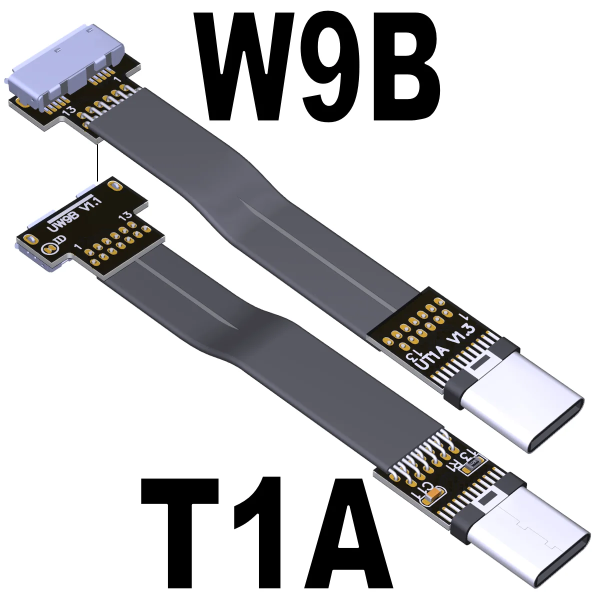 Cable plano Flexible FPV aéreo de alta velocidad USB 3,0 tipo C a Micro-B FFC 5Gbps macho a hembra para carreras de drones - imagen 2