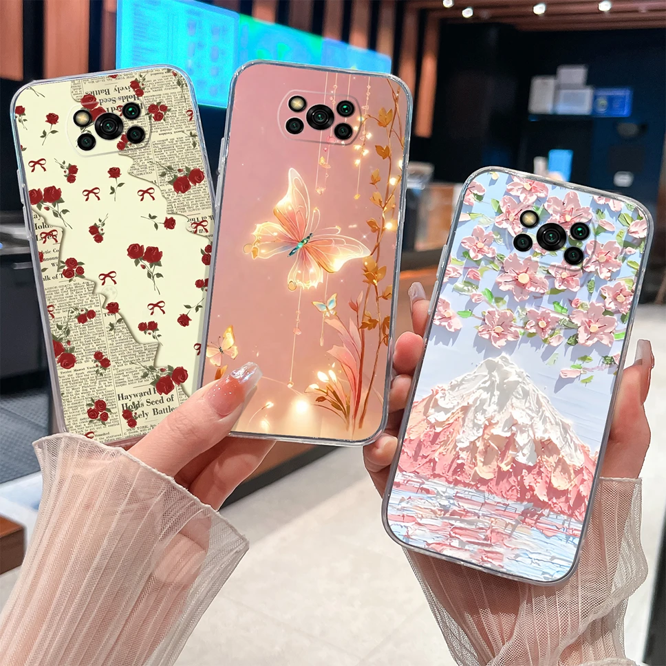 Para Poco X3 Pro NFC X3 GT funda de teléfono patrones de diseño único suave TPU cubierta de silicona transparente para Poco X 3 parachoques protector - imagen 3