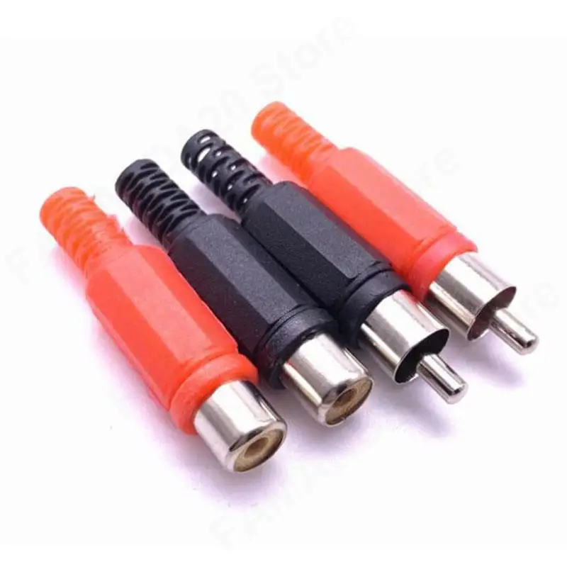 Adaptador de conector Jack RCA macho hembra, enchufe AV de Audio y vídeo de soldadura, enchufes de mango de plástico, herramienta de soldadura Dual de canal DIY - imagen 5