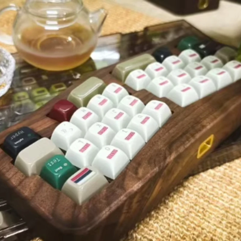 Kit de teclado mecánico Qaz Alice Walnut de 46 teclas, placa FR4 personalizada con cable, Bluetooth, teclas de cambio Lotlab de intercambio en caliente para juego de manos - imagen 5