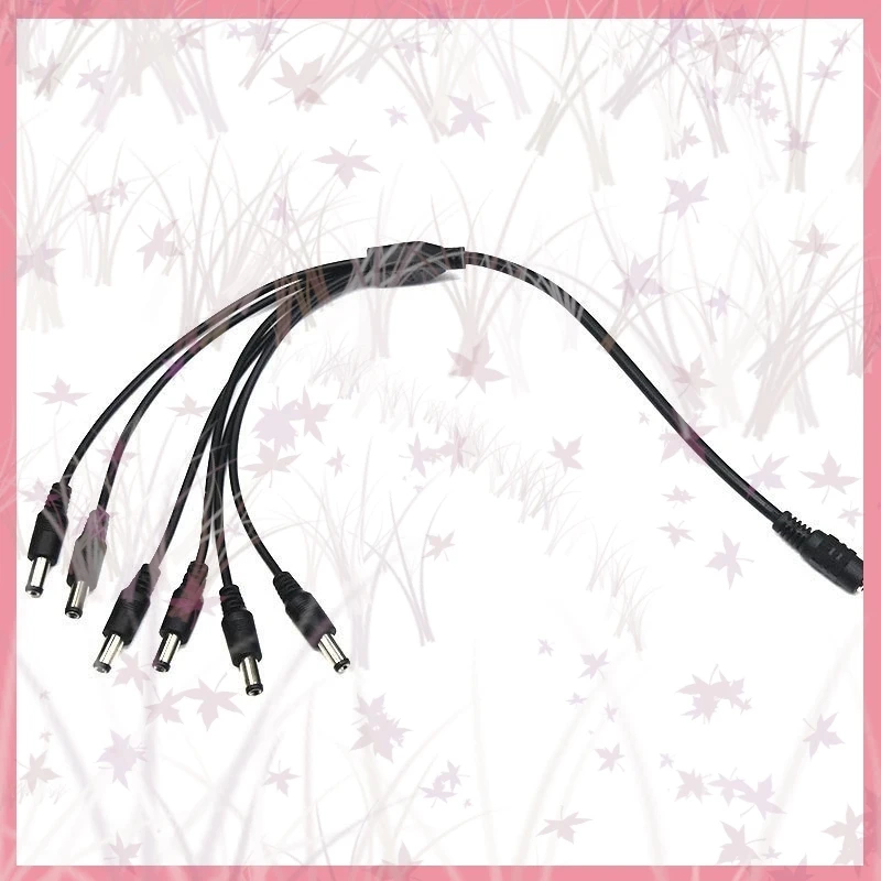 1/5/10 Uds 12V DC Power 1 hembra a 6 macho divisor 5,5*2,1mm Cable de enchufe para cámara de seguridad CCTV adaptador de fuente de alimentación B6 - imagen 5
