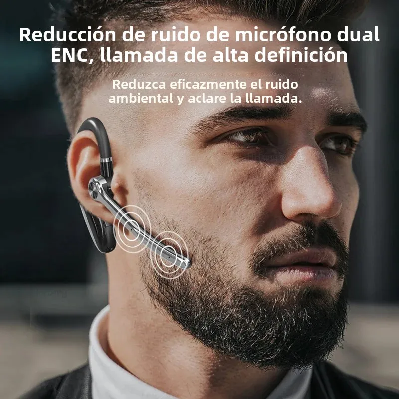 Auriculares inalámbricos con micrófono Dual, Auriculares Bluetooth ENC con cancelación de ruido, Auriculares manos libres para negocios, conducción - imagen 3