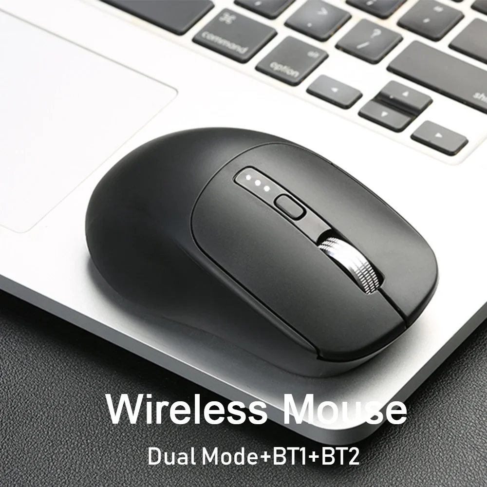 Ratón inalámbrico 2,4G compatible con Bluetooth, ratón ergonómico de modo Dual para ordenador de juegos para PC, portátil, ratón inalámbrico para el hogar y la Oficina