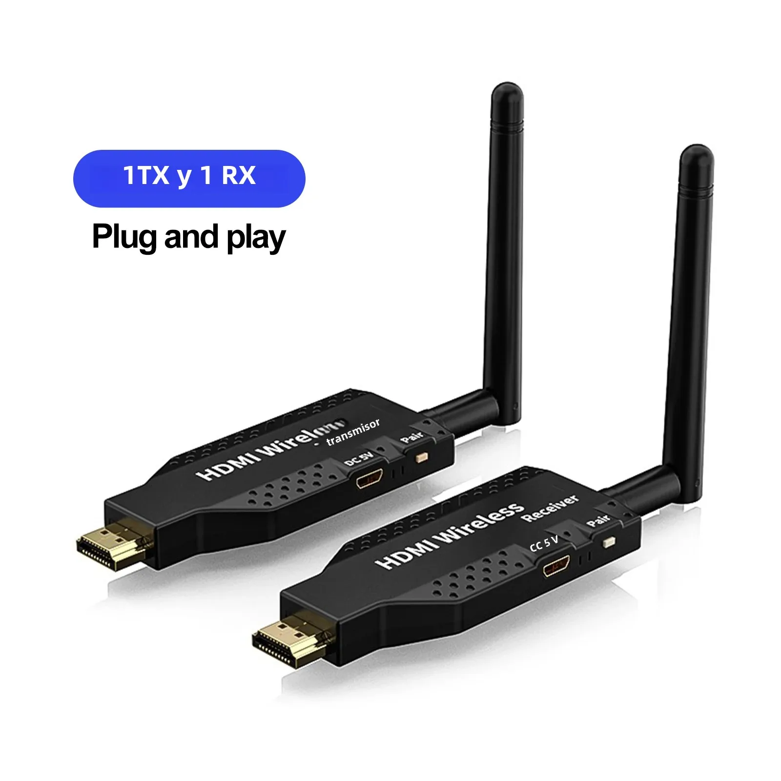 Transmisor y receptor HDMI inalámbrico iPazzPort, extensor HD de 50 m 1080P para transmisión de audio y vídeo de computadoras portátiles, PC a televisores, proyectores