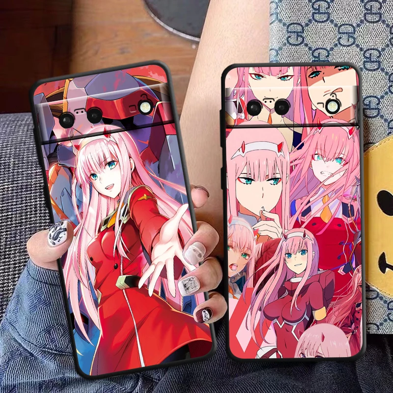 Funda de teléfono DARLING In The FRANXX para Google Pixel 9 8 7 Pro 6 Pro 6A 5A 5 4 4A XL 5G, Fundas suaves negras - imagen 2