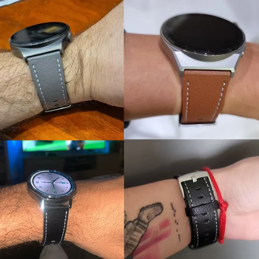 Correa de cuero de 20mm y 22mm para HUAWEI WATCH GT 6 5 Pro GT6 GT5, pulsera de repuesto para HUAWEI WATCH 5 46mm 4 Pro Buds, correa de reloj informal - imagen 4