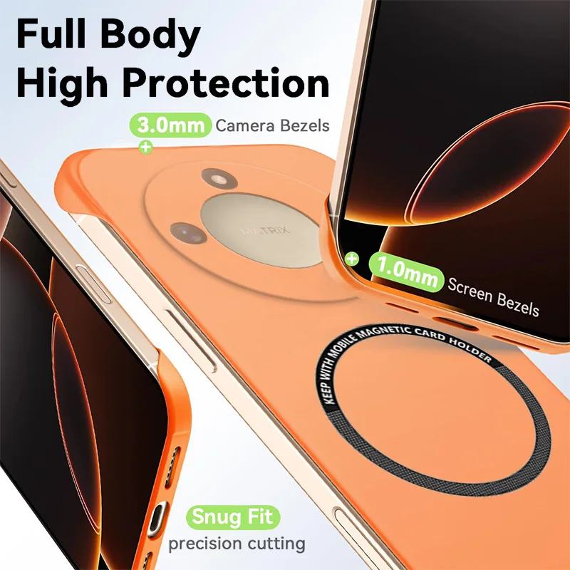 Funda de teléfono magnética ultrafina para Honor X60 HonorX60 Pro X60i, cubierta dura sin marco sin huellas dactilares, armadura sin bordes a prueba de golpes - imagen 4