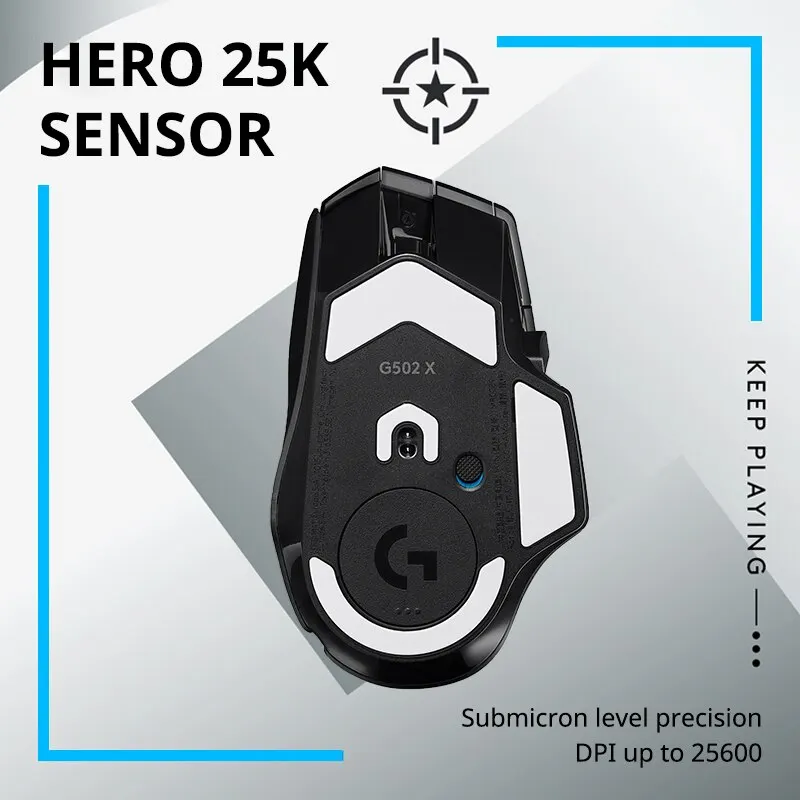 Logitech (G) G502 X Advanced Edition, nuevo ratón para juegos de motor Micro HERO híbrido óptico-mecánico - imagen 5