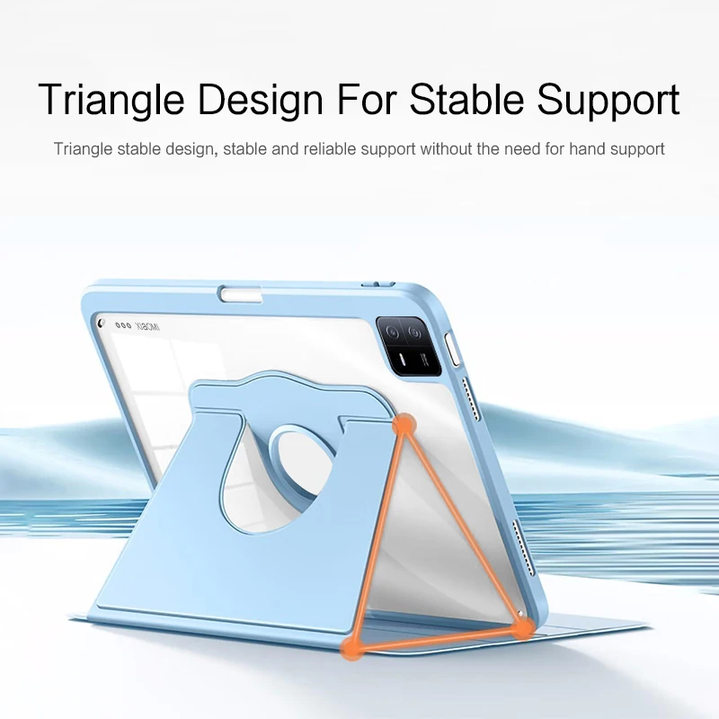 AJIUYU 360 ° Funda inteligente con rotación para Xiaomi Pad 6 / 6 Pro 2023 Mi Pad 6 Pro, funda protectora para tableta de 11 pulgadas con portalápices - imagen 3