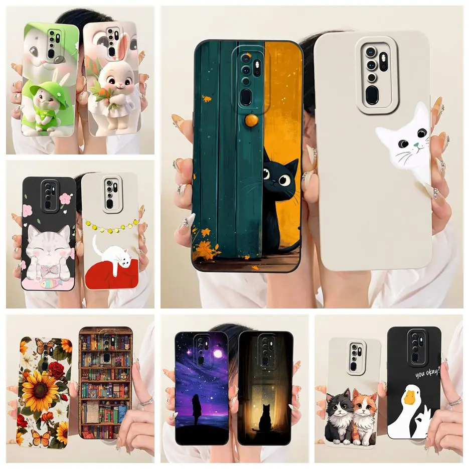 Para Oppo A9 2020 funda Oppo A11x lindo gato cubierta de dibujos animados suave TPU mate fundas de teléfono para Oppo A5 2020 A92020 OppoA11x Fundas parachoques
