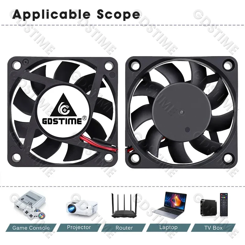 Gdstime 6015 ventilador 24V 12V ventilador con cubierta de PC USB 60MM 60x60x15MM ventilador de refrigeración DC 5V ventilador Axial de ordenador de doble bola 2PIN ventilador enfriador de CPU VAG - imagen 4