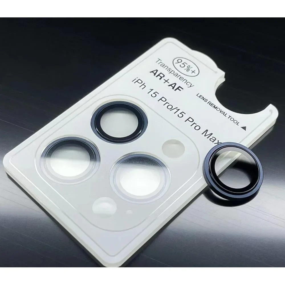 Protector de lente de cámara para IPhone 16, 13, 14, 15 Pro Max 12, Mini Protector de anillo de Metal, lente de cámara de cristal para IPhone 14, 15 Plus, 3-2 uds. - imagen 2