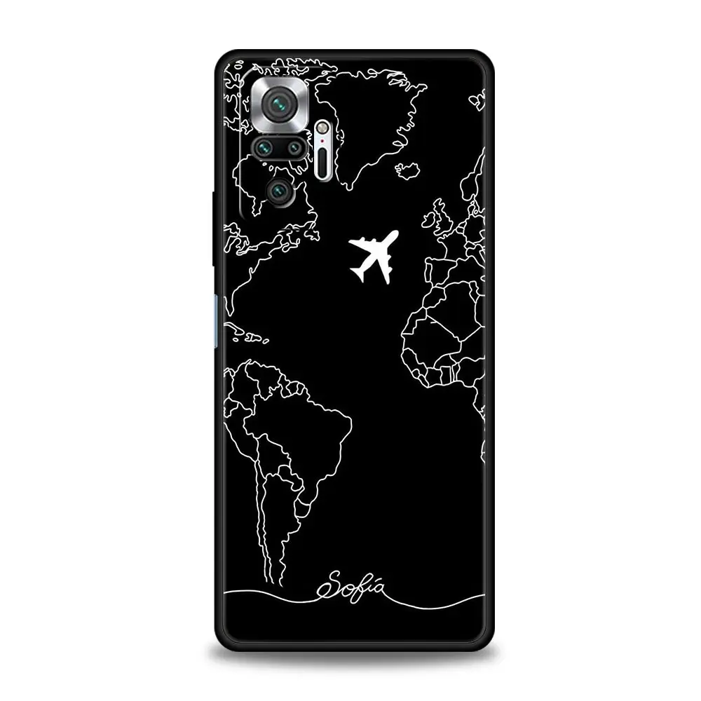 Funda de dibujos animados con mapa del mundo para Xiaomi Redmi Note 13, 12, 5G, 11, 10 Pro Plus, 4G, 9S, 9, 8, 7, 9T, 13C, 12C, 10C, 9C, 9A - imagen 4