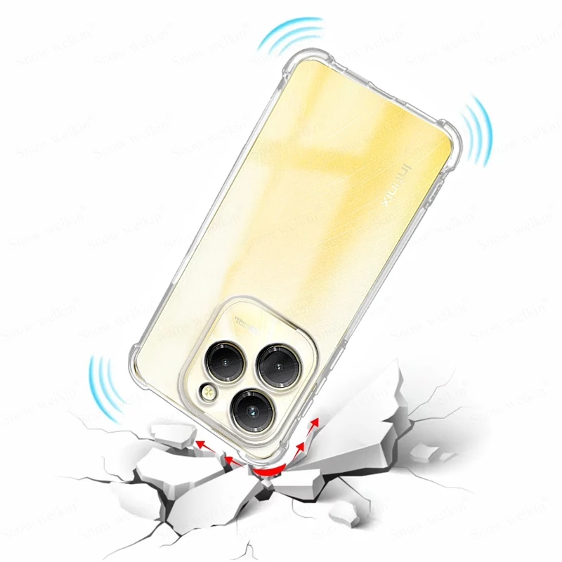 Para Infinix Hot 40 Pro Airbags Buffer funda de protección completa para Infinix Hot 40 Pro 40i funda trasera transparente suave TPU a prueba de golpes - imagen 4