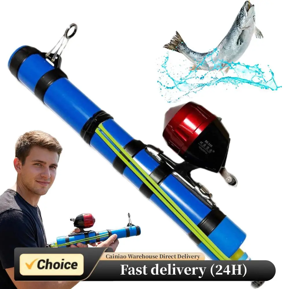 Cañas de pescar de lanzamiento preciso con carrete, soporte compacto para caña de pescar, equipo de lanzamiento de cebo de pescado para lubina, trucha, bagre, agua salada