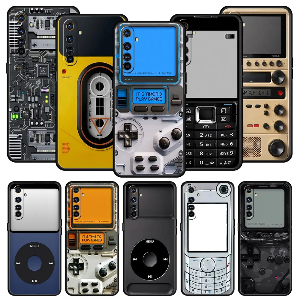 Retro Camera Games mobile Phone Case For Realme 13 12 11 10 4G 9 8 5G 7 GT5 GT3 Pro Plus C21 C11 C25 C35 GT Neo 2 3 3T 5 Cover