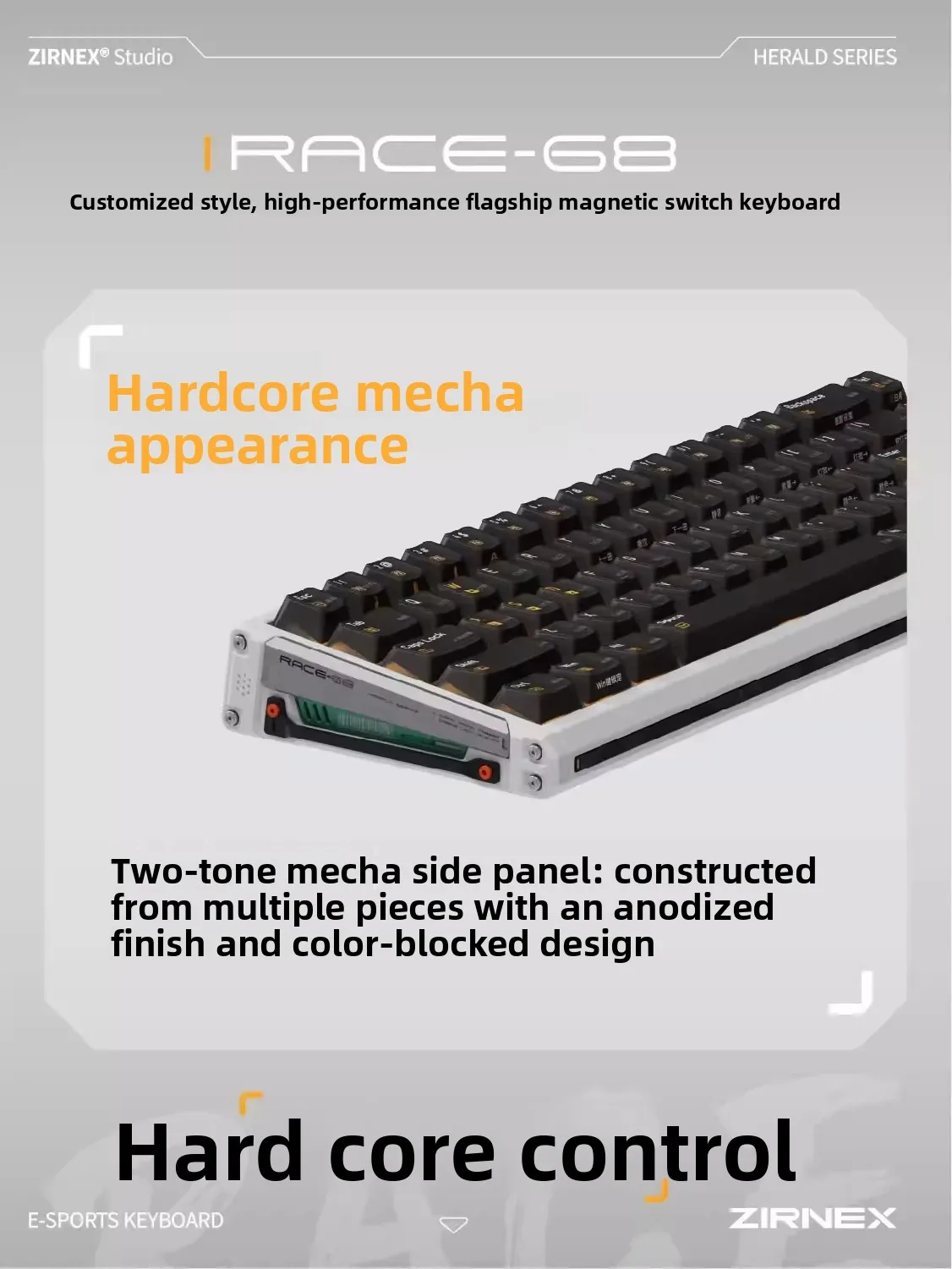 ZIRNEX RACE68 teclado con interruptor magnético con cable aleación de aluminio 8K teclado para juegos RGB RT0.005 CNC accesorios ergonómicos PC Gamer - imagen 4