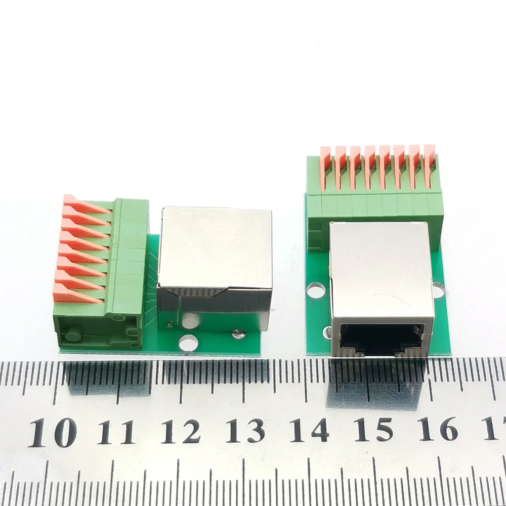 Terminal de puerto de red RJ45 8P, placa adaptadora de datos sin soldadura, conector de terminales de instalación de riel guía de enchufe hembra, 1 ud. - imagen 4