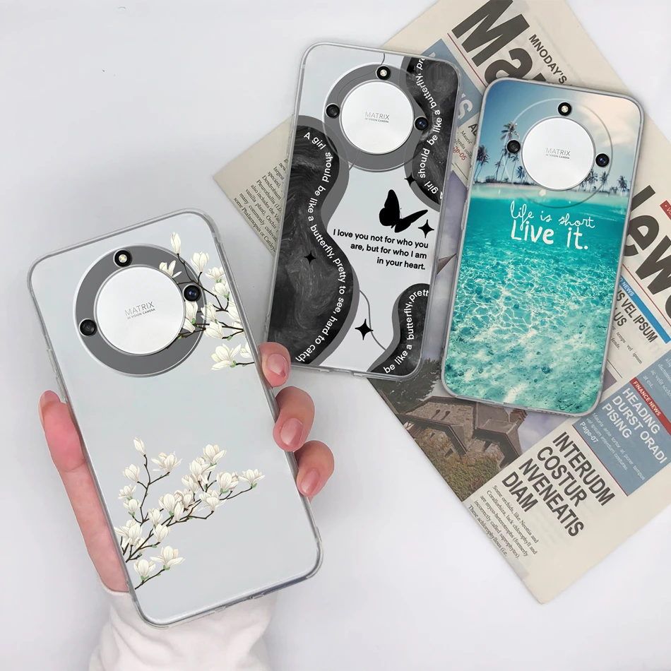 Para Honor X9A Magic 5 Lite 5G X40 funda transparente degradado Simple para Honor Magic5 Lite fundas traseras de teléfono anticaída de TPU suave - imagen 5