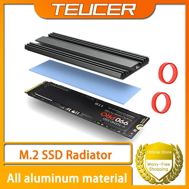 TEUCER M.2 SSD disipador de calor M2 2280 radiador de aluminio de disco duro de estado sólido para PC de escritorio SSD PS5